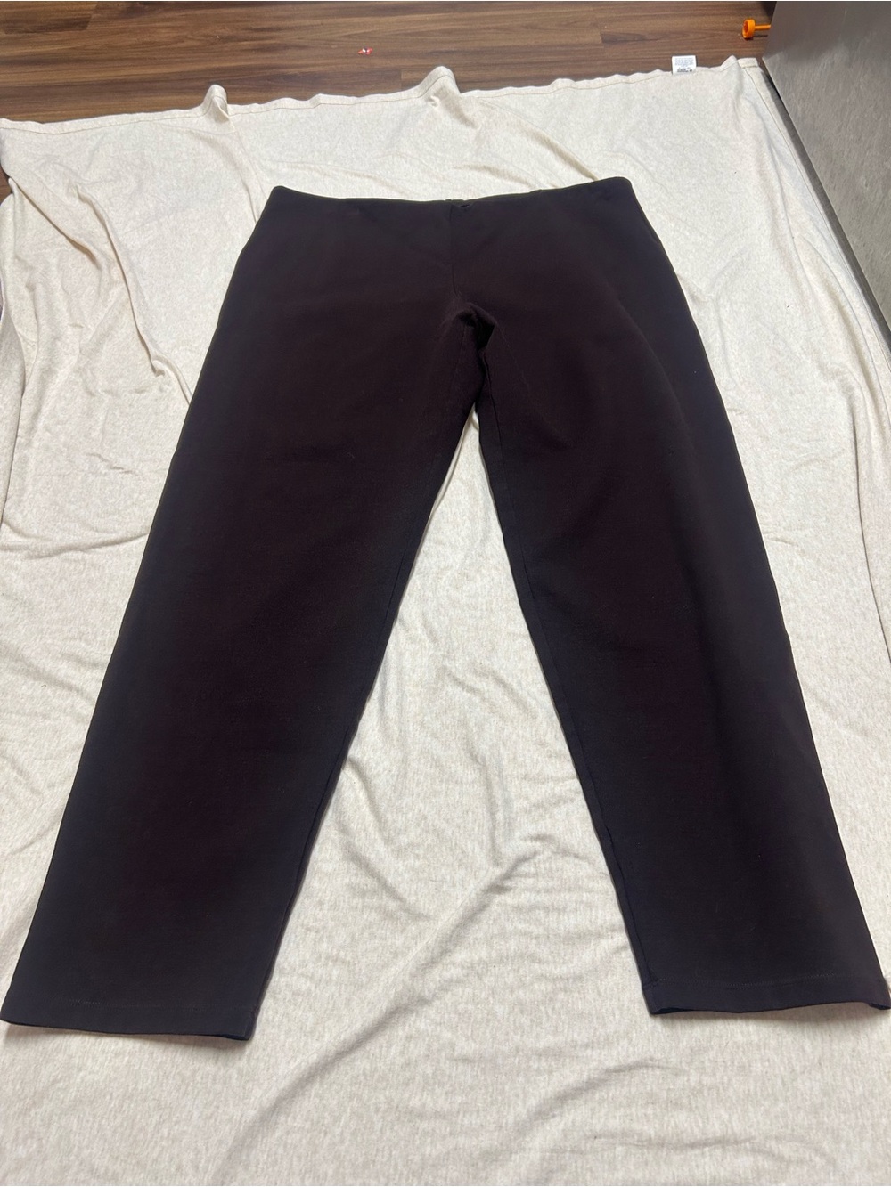 Eileen Fisher Chocolate Brown Tapered Pants Slacks Espresso Slim Ankle Ponte